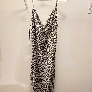 Forever 21 Animal Print Cowl Neck Midi Dress